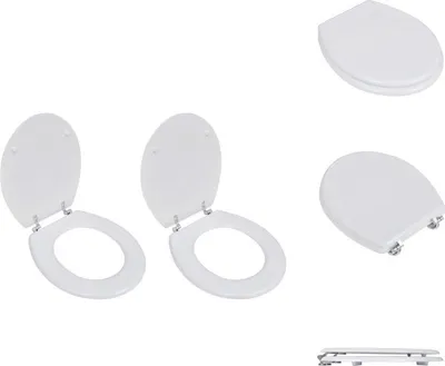 Produktbild von vidaXL Toilettensitze mit Deckel 2 Stk. MDF Weiß -  Toilettensitze