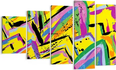 Produktbild von Bild auf Leinwand - Leinwandbild - Abstraktion modern - 100x60cm - Wand Bild - Wanddeko - Leinwanddruck - Bilder - Kunstdruck - Wanddekoration - Leinwand bilder - Wandkunst - EG100x60-4111