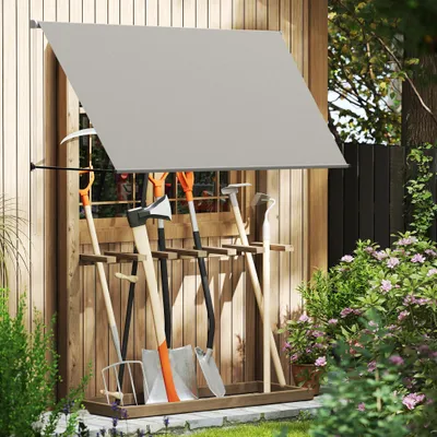 Produktbild von YZNAHRE Fallarmmarkise Markise 400x 145 cm Balkon Markise mit Kordel, Einziehbar Klemmmarkise Alu Stützstange Balkonmarkise Sonnenmarkise Sonnenschutz für Fenster Terrasse Balkon,Grau
