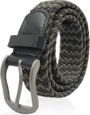 Produktbild von Glamexx24 Uni Elastischer Ledergürtel Geflochtener Stretchgürtel Dehnbarer Leder Gürtel für Damen und Herren 90 bis 145 cm-Farbe: Schwarz Hellbraun -Größe: 100 cm
