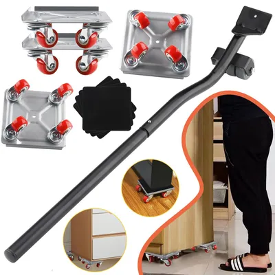 Produktbild von Möbelheber Set für Schwere Möbel, mit Ausziehbarer Brechstange, Zum Bewegen von Sofas, Schränken und Kühlschränken