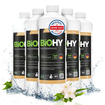 Produktbild von BiOHY Spezial Polsterreiniger + Dosierer, Matratzenreiniger, Sofareiniger, 6 x 1 l