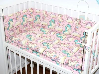 Produktbild von Baby Bettwäsche für Beistellbett 40x90cm Set mit Nestchen Spannbettlaken 6 teilig - D19