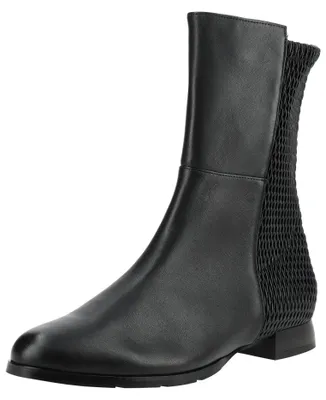 Produktbild von HASSIA Damen Stiefelette aus Leder mit seitlichem Reißverschluss und flachem Blockabsatz