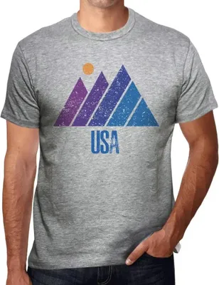 Produktbild von Herren Grafik T-Shirt Gebirge usa – Mountain Usa – Öko-Verantwortlich Vintage Jahrgang Kurzarm Lustige Druck Geburtstag Geschenk Mann