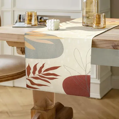 Produktbild von Moderne Boho Tafelloper - Bunte Geometrische Tafeldekor für das Esszimmer - 40 x 140 cm