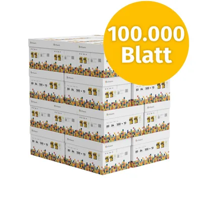 Produktbild von Infowerk Druckerpapier Kopierpapier 100000 Blatt A4 80g Premium Weiß PEFC