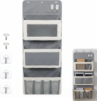 Produktbild von Hängeaufbewahrung - 3 Fächer - 40 x 80 cm - Türorganizer - Aus Oxford-Stoff - Hängende Aufbewahrung mit 3 Fächern