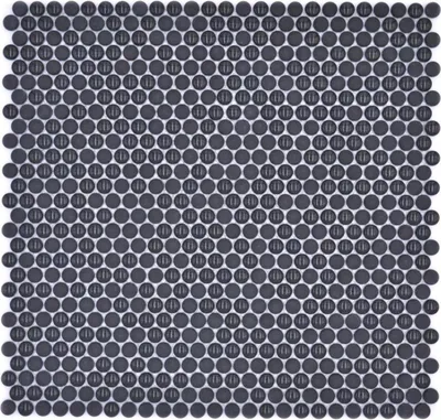 Produktbild von Knopfmosaik Glas schwarz glänzend matt Duschboden Duschwand Badewannenverkleidung