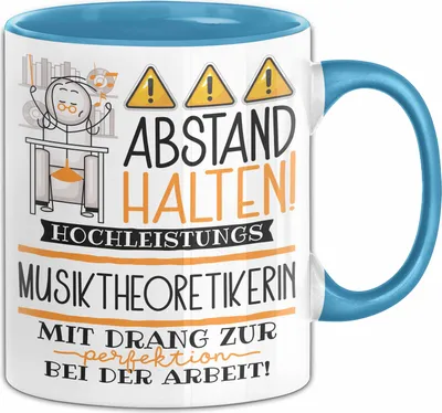 Produktbild von Musiktheoretikerin Tasse Geschenk Lustig Abstand Halten Hochleistungs-Musiktheoretikerin Mit Drang Zur Perfektion Bei Der Arbeit (Blau)