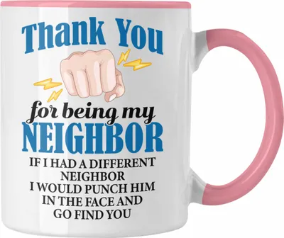 Produktbild von Trendation - Bester Nachbar Geschenk für Nachbarn Tasse Geschenkidee Beste Nachbarn der Welt (Rosa)