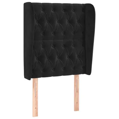 Produktbild von vidaXL Kopfteil mit Ohren Schwarz 83x23x118/128 cm Samt