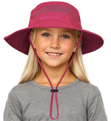 Produktbild von Kinder Sonnenhut mit breiter Krempe, atmungsaktiv, 4-12 Jahre, Rosenrot