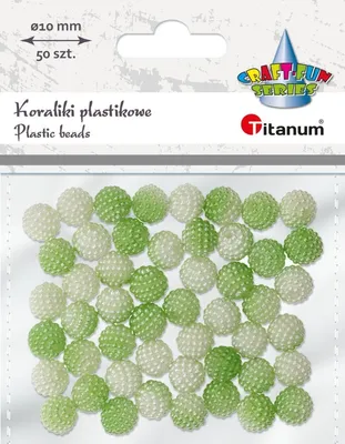 Produktbild von Kunststoffperlen weiß und grün 10 mm 50 Stück Titanum