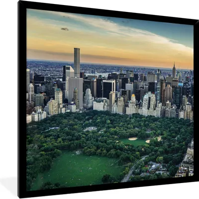 Produktbild von MuchoWow® Gerahmtes Poster New York - Central Park - Amerika 40x40 cm - Poster mit Schwarzem Bilderrahmen Wandposter Rahmen Foto Bilder - Mit Rahmen - Wanddekoration Schlafzimmer