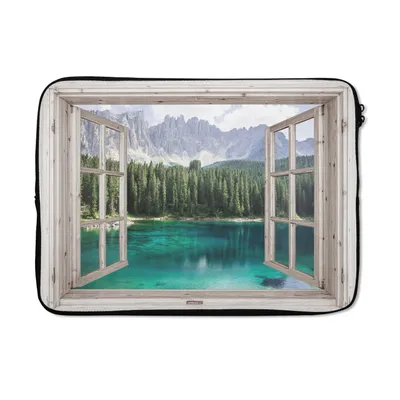 Produktbild von MuchoWow® Laptop Hülle 14 ZollAussicht - Berg - Wasser Laptoptasche - Laptoptasche - Stoßsicher - Schutzhaube