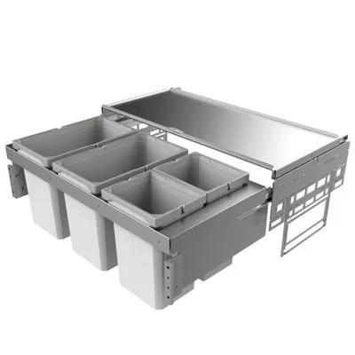 Immagine prodotto di Naber Cox® Base 360 S/900-4, contenitore per rifiuti per cassetti frontali, senza coperchio grigio chiaro, H 360 mm