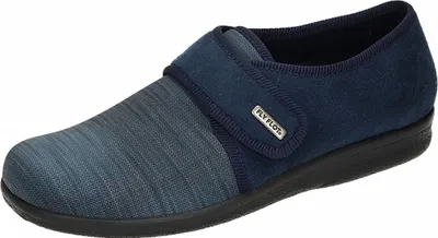Produktbild von Fly Flot Herren Hausschuh Pantoffel Klettverschluss geschlossen, Größe:47 EU, Farbe:Blau