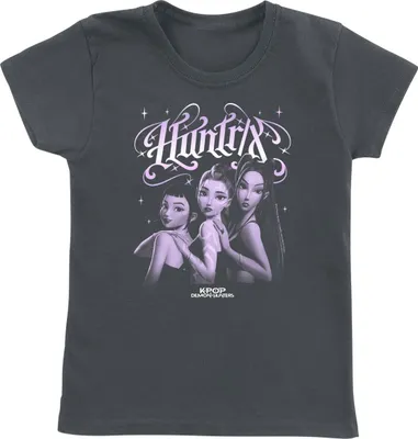 Produktbild von KPop Demon Hunters T-Shirt Damen Huntrix - Gothic Gradient charcoal 128