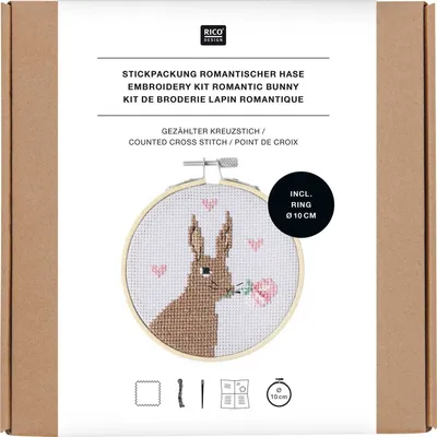 Image de Rico Design Kit de broderie Lapin romantique