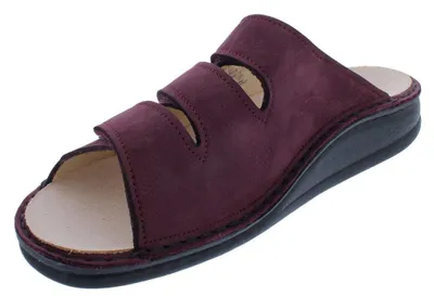 Produktbild von Finn Comfort Pantolette Korfu 1508-832391, Bordeaux - Rot, Nubukleder, Fußbett zum Wechseln 40