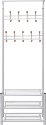 Produktbild von vidaXL Garderobe mit Schuhablage 68×32×182,5 cm Weiß