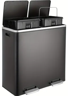 Productafbeelding van Prullenbak - Afvalbak - Vuilnisbak - Pedaalemmer - Afvalscheidingsprullenbak - 60 Liter