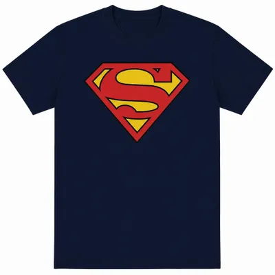 Image de Superman - T-shirt pour hommes/femmes, modèle unie, référence TV36916 (taille XXL) (bleu marine)