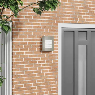 Zdjęcie produktu dla vidaXL Kinkiet zewnętrzny srebrny 23,5 x 10,5 x 26 cm stal nierdzewna