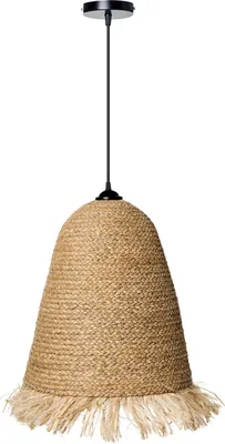 Produktbild von BELIANI Pendelleuchte aus natürlicher Wasserhyazinthe und Bananenfaser im Boho-Stil handgefertigt für Wohnzimmer und Esszimmer