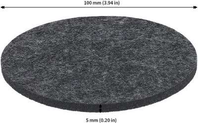 Produktbild von 60 Filz-Untersetzer – Runde Untersetzer, 10 cm Durchmesser – Rutschfest – Dunkelgrau – Schutz vor Kratzern – 5 mm Dicke