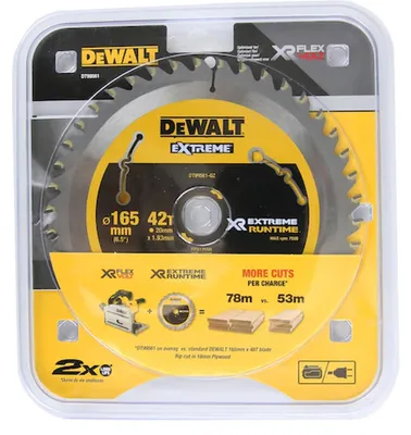 Kreissägeblatt 165x20 mm 42 Zähne DEWALT DT99561 EXTREME RUNTIME