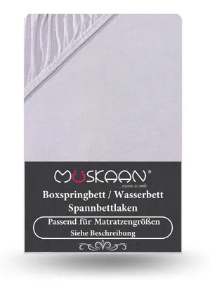 Produktbild von Premium Jersey Spannbettlaken 180x200 cm - 200x220 cm + 40 cm Boxspringbett mit Elasthan silber