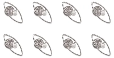 Wandkapstok-Set 8-teilig, Metall, Edelstahl-Optik, 15x6x12 cm