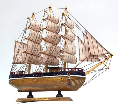Productafbeelding van Houten Zeilboot - Model Schip - Interieur Decoratie - Handgemaakt Design - 33 cm Lengte - Bruin