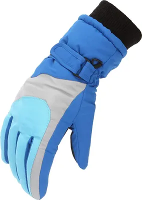 Produktbild von Kinder Skihandschuhe wasserdichte und Winddichte Schneehandschuhe Warme Handschuhe Winterhandschuhe für 6-11 Jahre Jungen Mädchen Skifahren Wandern Radfahren-Blau