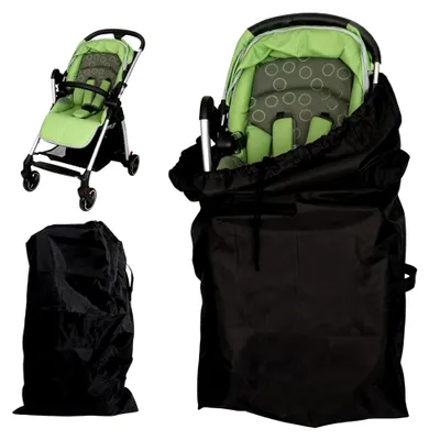Produktbild von Transporttasche für Kinderwagen, universelle Schutzhülle für Flugreisen, schwarze Reisetasche für Buggy und Kinderwagen