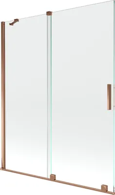 Image de Mexen Velar Paroi de baignoire à 2 volets Réglable 140 x 150 cm, transparent, or rose - 896-140-000-01-60