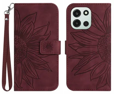 Produktbild von OnePlus Nord 6 Hülle - Coverup Sonnenblume Klapphülle mit Schlüsselband - Bordeaux