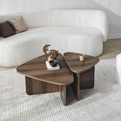 Image de Saraceno - Table basse, 90x60x35h cm Noyer Brun, Modulable