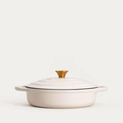 Zdjęcie produktu dla HOMLA Garnek ANDREAS beżowy płaski, 28 cm 2,5 l