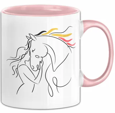 Produktbild von Pferde Tierliebhaber Tasse Geschenk Lustige Geschenkidee Spruch (Rosa)