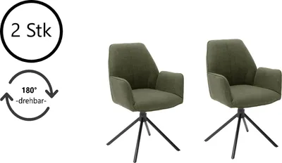 Produktbild von Esszimmerstuhl Sitzmöbel Polsterstuhl Küchenstuhl Stuhl "Pettau II" (2-er Set) Olive