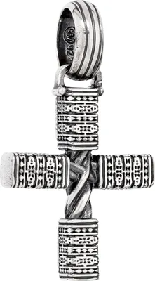Produktbild von NKlaus 26mm Kettenanhänger Kreuz mit Knoten 925 Sterling Silber Schutzsymbol geschwärzt 14034