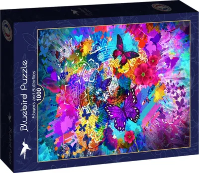 Imagen del producto de Rompecabezas Bluebird: Flores y Mariposas - 1000 piezas