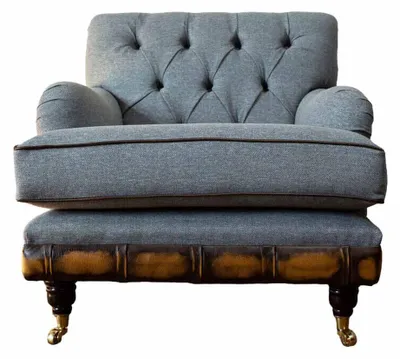 Zdjęcie produktu dla Fotel skrzydłowy fotel siedzisko tkanina salon klasyczny Chesterfield
