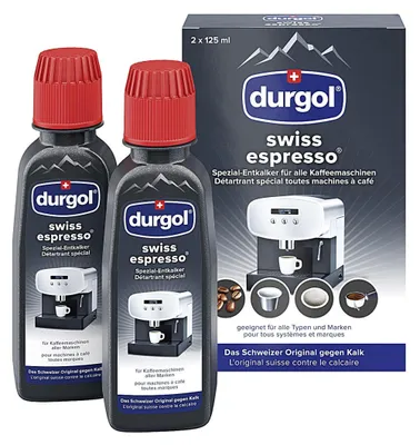 Zdjęcie produktu dla DURGOL, preparat do usuwania kamienia z ekspresów do kawy, 2 x 125 ml, zestaw 2 sztuk