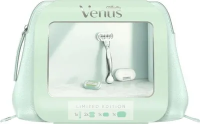 Produktbild von Gillette Venus Edition Limit Extra Smooth Sensitive Rasierapparat Geschenkset Limited Edition (Klinge + Halterung für Dusche + Beauty-Tasche)