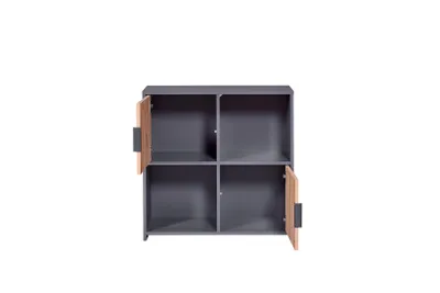 Obrázok produktu pre Policová skriňa Pepeto 2 dvierka, 2 police sivá, Imitácia dub Artisan.