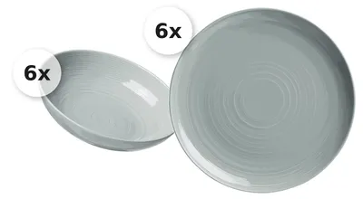 Produktbild von Tafelservice 12 tlg. Suomi grau-blau